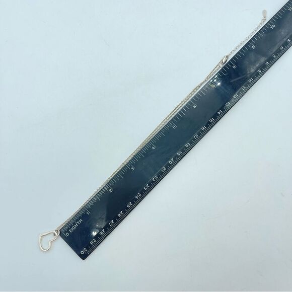 Sterling Silver Floating Open Heart Charm Pendant Necklace | 925 Jewelry Gift - Picture 10 of 12